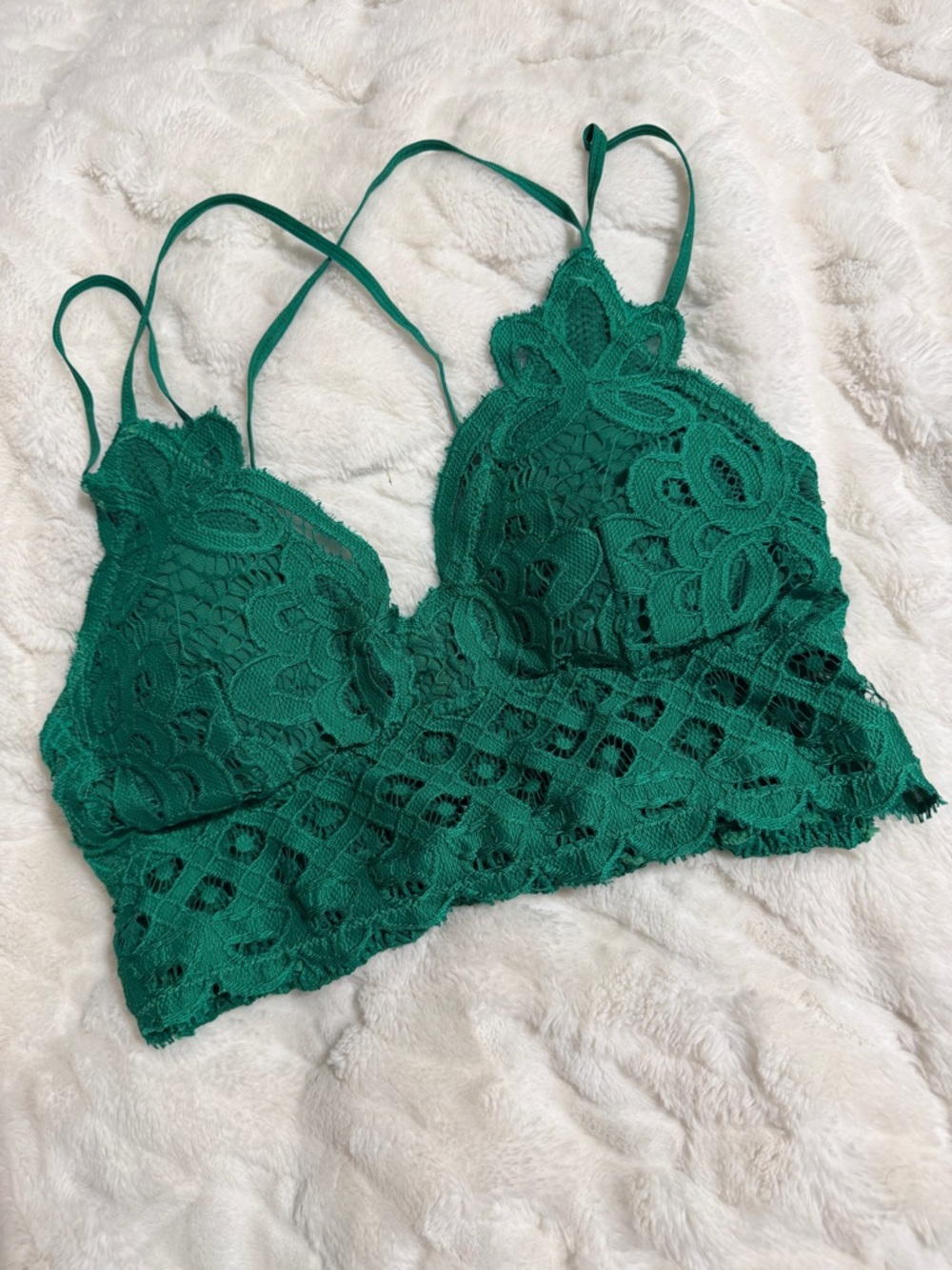 Anemone Lace Bralette in Deep Emerald